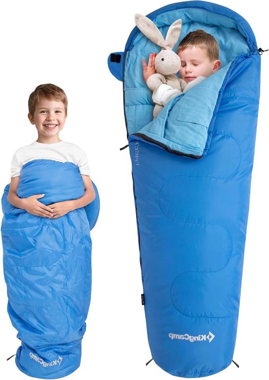 Mummieslaapzak - Kampeerslaapzak - Kamperen en outdoor - Drie tot vier seizoenen - 165 cm lengte - Blauw van Merkloos