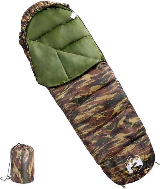 Mummieslaapzak - Kampeerslaapzak Volwassenen - Outdoor Avonturen - Waterdicht Vochtbestendig - 208 x 72 cm - Camouflage