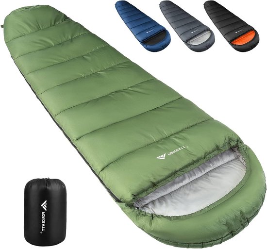 Mummieslaapzak - Outdoor slaapzak - Kamperen en reizen - Lichtgewicht en compact - 210 x 80 cm - Groen