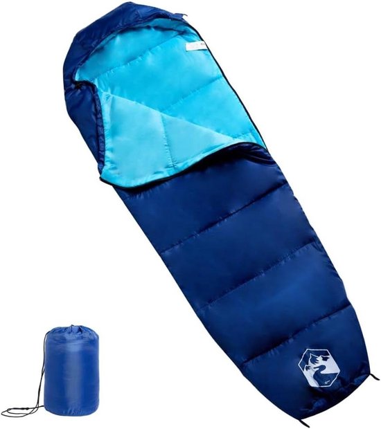 Mummieslaapzak Volwassenen - Kampeerzak Outdoor - Kamperen en Reizen - Waterbestendige Polyester Hoes - 222 x 74 cm - Marineblauw