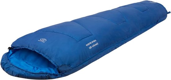 Mummy Slaapzak - Kampeerzak 3 seizoenen - Kamperen en wandelen - Met compressiehoes - 230 cm lang - Blauw