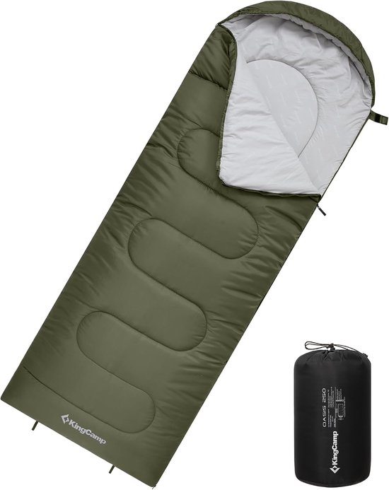 Mummy Slaapzak - Kampeerzak Envelope - Kamperen en Reizen - Waterdicht en Compact - 220 x 75 cm - Olijfgroen