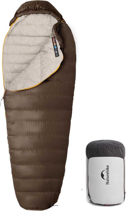Mummy Slaapzak - Outdoor Slaapzak - Kamperen en Wandelen - Waterafstotende Nylon - 190 x 75 cm - Donkerbruin