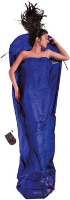 Mummy Slaapzak - Slaapzak Liner - Kamperen en wandelen - Zijde materiaal - 241 x 90/56 cm - Blauw