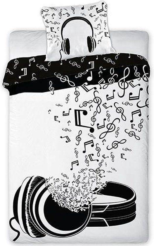 Muziek Dekbedovertrek - Eenpersoons - 140 x 200 cm - Katoen van Melli Mello