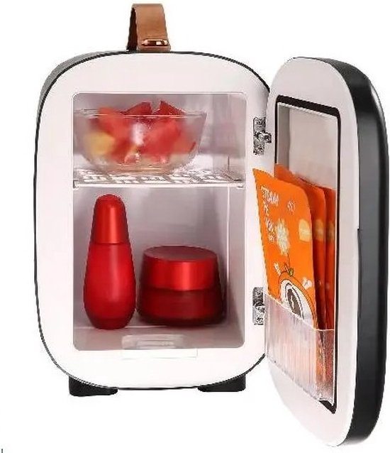 Mygroot - Mini koelkasten - Minibar - 6 blikken minikoelkast - Barmodel - Mini koelkast 4 liter - 2 in 1 kleine koelkast - slot -drankkoelkast - 220 V AC - Voor kantoren en slaapzalen - Drank - Cosmetica - Zwart.