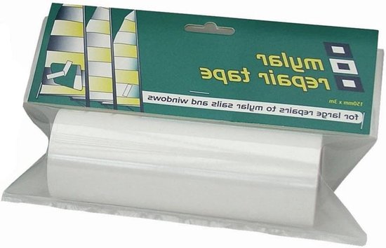 Mylarfilm Reparatie - Reparatietape Zeil - Zeilramen Repareren - UV- en Zoutwaterbestendig - 150mm x 3m - Transparant van Merkloos