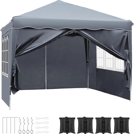 MzShop - Outdoor - Tent - Party tent - Makkelijk opzetten - Met zonnescherm - Luifel met zijwanden van MzShop