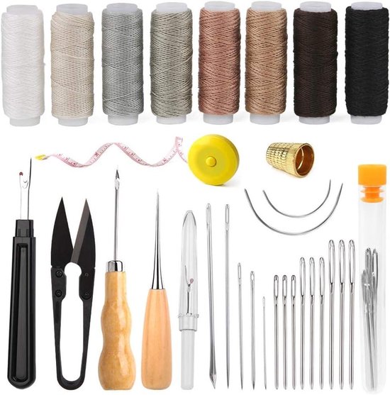 Naaiset Zwaar Werk - Reparatieset Leer - Meubels Herstellen - Complete Kit - 15x10x4 cm van Merkloos