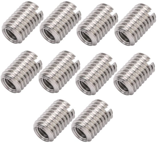 Naar M5 Draadadapter, M5-inzetstuk Roestvrij, Schroefdraadinzetstukken, 10-delige Draadreparatiemoer Roestvrij Stalen Bevestigingsaccessoire M5 X 0,8 Mm M8 X 1,25 Mm 12 Mm