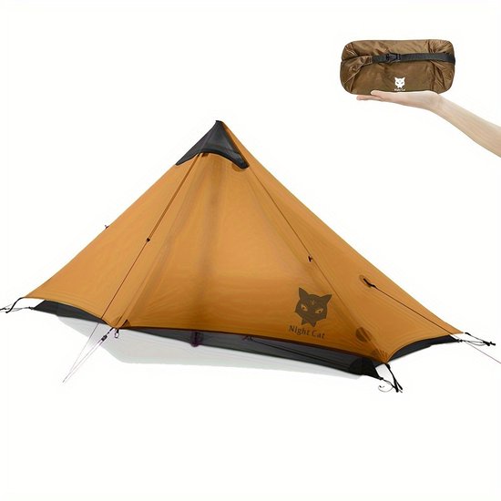 Nacht Kat Ultralicht Tent 1 Persoon Voor Professionele Backpacker Hiker 1.0 KG Alleen Lanshan Backpacking Bivvy Ground Tent Trekking Stok Niet Inbegrepen van Merkloos