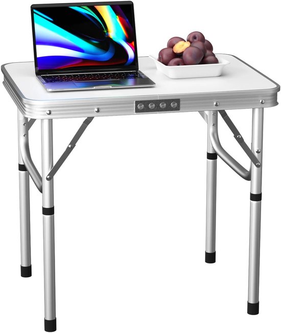NaevaMi Campingtafel Inklapbaar - Campingtafels - Campingtafel Lichtgewicht - Opvouwbaar - Draagbare Tafel - Handige en Compacte Tafel voor Kamperen en Buitengebruik - Aluminium Frame Met Handvat - 75x55x70cm