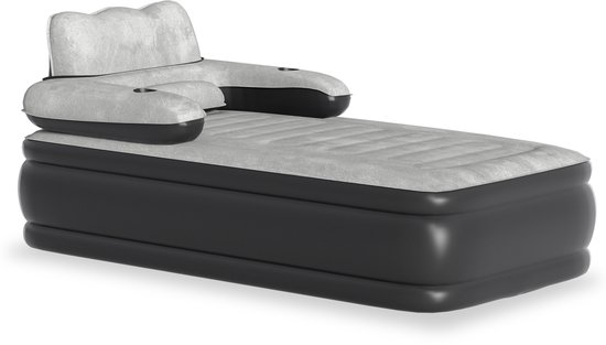 NAIZY Luchtbedden 100x190x82cm Eenpersoonsbed Luchtmatras Zelfopblazend met rugleuning & Elektrische luchtpomp Snel opblazen/ leeg laten lopen Opvouwbaar luchtbed Laadvermogen tot 250KG van NAIZY