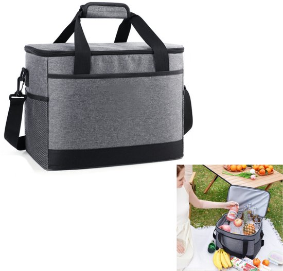 Namajunas - Koeltas - 40×25×29 cm - Inhoud 30 liter - Inclusief schouderband - Waterdicht - Houdt 5 tot 6 uur koel - Isolatie gedurende 3 tot 4 uur - Kampeertas - Koeltas rugzak - Ideaal voor outdoor activiteiten