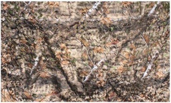 Natural Camouflage Net 3D Naturel Brown 1,50x4,00 meter - Advanched Camouflage - 2-laags met binnennet en 3D Blaadjes Buitennet - Natuurlijke kleuren - Polyester - Boomhut - Kind - Jacht - Buitenleven