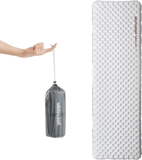 Naturehike 5,8 R-Value Tapis de Camping 4 Saisons Ultraléger Tapis de Couchage Autogonflant Matelas pneumatique Durable avec Sac Gonflable van Merkloos