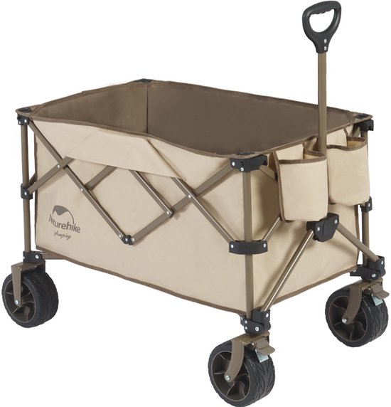 Naturehike all-terrain bolderkar - 186 L / 150 kg laadvermogen - brede terreinwielen met remmen - meest stabiele bolderkar - viervoudig opvouwbare campingkar van Naturehike