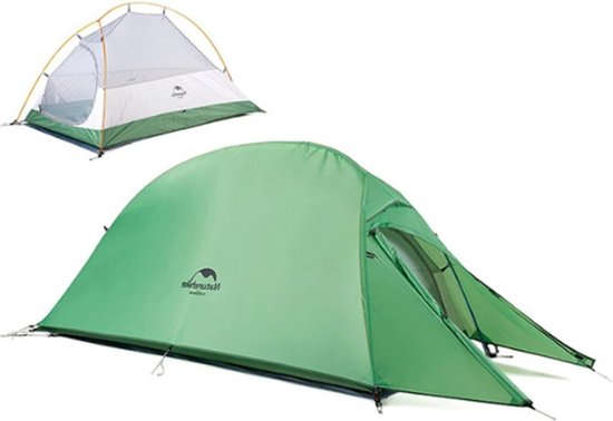 Naturehike Cloud Up 1 tent - 1 persoons tent - Lichtgewicht tent - Incl. grondzeil - Licht Groen - 210T 3000mm - Outdoor - Waterdicht - Hiking & Wandelen van Naturehike