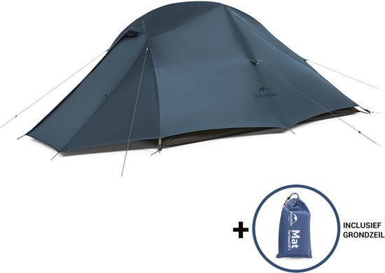 Naturehike Cloud Up 3 PRO - 3 persoons lichtgewicht tent - Waterdichte kampeertent - 20D 3000MM - Inclusief grondzeil - Outdoor trekking koepeltent - Navy blue van Merkloos