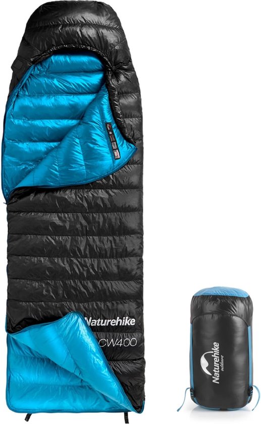Naturehike CW400 - Mummy slaapzak - Large - 220cm x 85cm - ultralicht - dons - Zwart