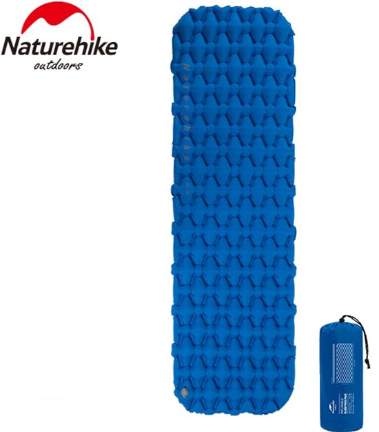Naturehike FC10 Luchtbed – Opblaasbare slaapmat – Lichtgewicht & Compact – 6,5 cm dik – Waterdicht – Kamperen, Trekking & Camping – Blauw van Merkloos