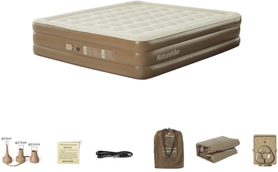 Naturehike Horizon opblaasbaar luchtbed – 2-Persoons – Oplaadbare elektrische pomp – 152 x 198 x 45 cm – Snel opblazen & leeglopen – Binnen & buiten van N\A