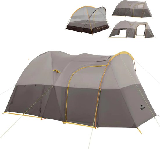 Naturehike KOTA 6 - 6 persoons tent - 75D 3000MM - Waterdicht - 4 seizoenen familietent - Kampeertent - Glamping tent - Hoge koepeltent - Outdoor van Naturehike