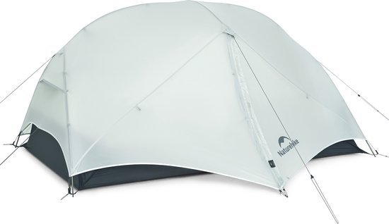Naturehike Mongar UL 2 – 2-persoons ultralichtgewicht tent – Incl. grondzeil – 15D 1500MM – 3-seizoenen koepeltent – Waterdichte trekkerstent & kampeer tent – Grijs van Merkloos