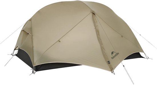 Naturehike Mongar UL 2 – 2-persoons ultralichtgewicht tent – Incl. grondzeil – 15D 1500MM – 3-seizoenen koepeltent – Waterdichte trekkerstent & kampeer tent – Maanzand van Naturehike