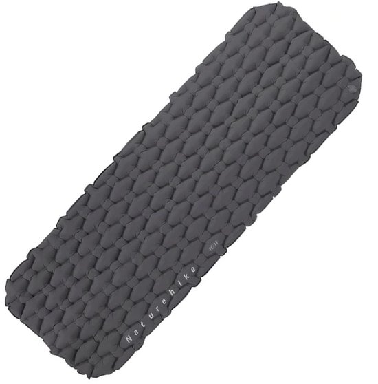 Naturehike Naturehike FC series basis opblaasbare slaapmat – Ultralicht & compact, 6,5 cm dik, Waterdicht, Voor kamperen, trekking & reizen – 1-persoons, 600 g, R-Value 1.5, Grijs van Merkloos