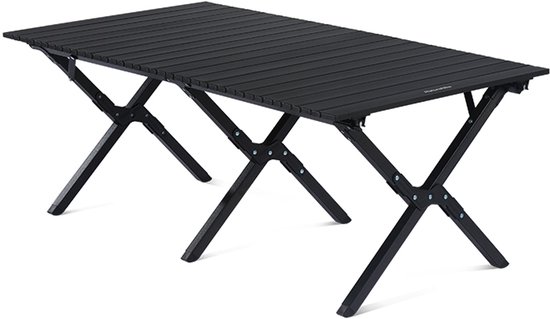 Naturehike Rollable Campingtafel – Lichtgewicht & Duurzaam – 118 × 60 x 44 cm – Aluminium - Zwart
