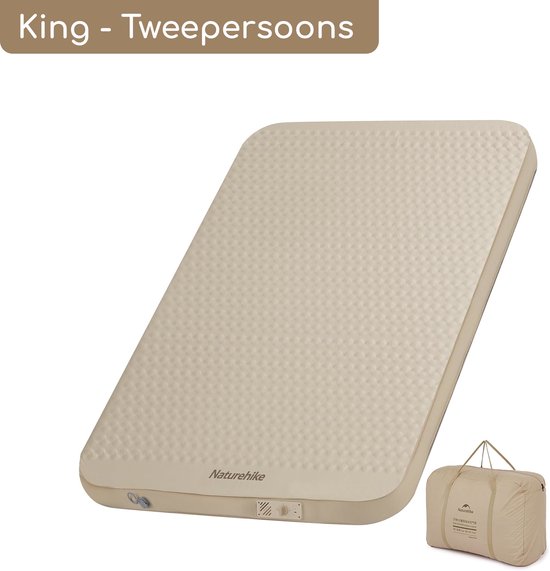 Naturehike Yugu C12 Slaapmat - King Tweepersoons - Zelfopblazend 12 centimeter - Extra dik & comfort - Luchtbed met ingebouwde pomp - Luchtmatras van Naturehike