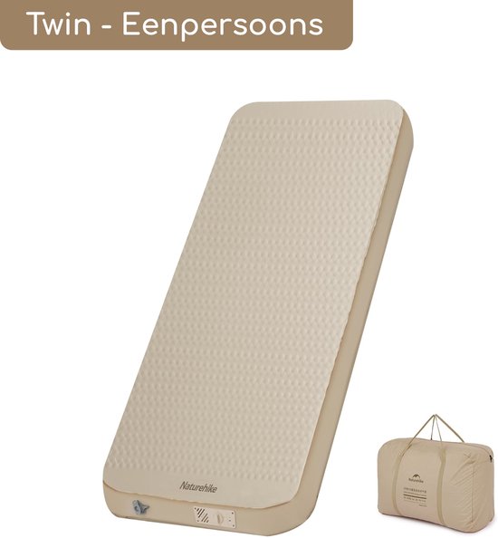 Naturehike® Yugu C12 Slaapmat - Twin Eenpersoons - Zelfopblazend 12 centimeter - Extra dik & comfort - Luchtbed met ingebouwde pomp - Luchtmatras van Naturehike