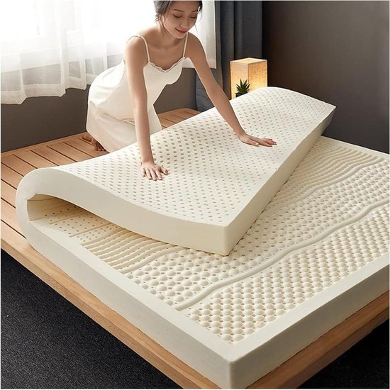 Natuurlijke latex matras, 3 inch medium zachte biologische matras, wasbaar latex opvouwbaar vloerslaapbed,3in,90x210cm(35x83in)