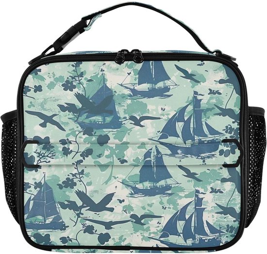Nautische Koeltas - Lunchtas Kinderen - Eten Koel Houden - Effectieve Isolatie - 5.5 Liter - Groen Blauw