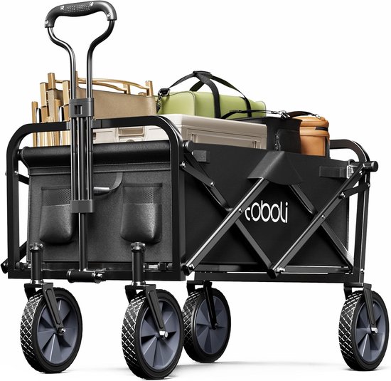 Navy® Opvouwbare Bolderkar – Boodschappenwagen met Luchtbanden – Draagvermogen 100 kg – Trolley & Outdoor van Merkloos