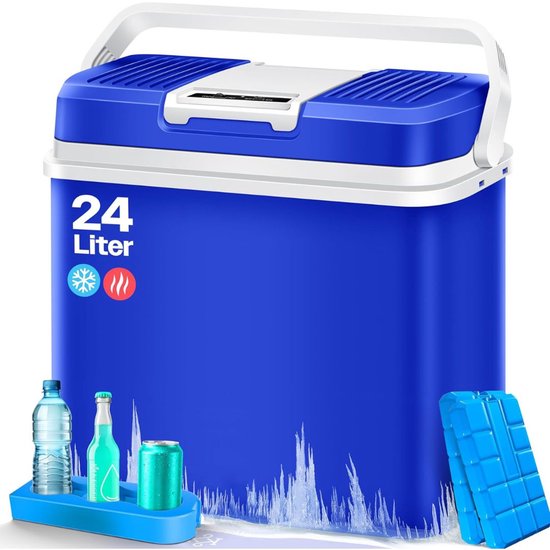 NbyMe Koelbox Elektrisch 12V 230 Volt - 24L - auto en camping - blauw