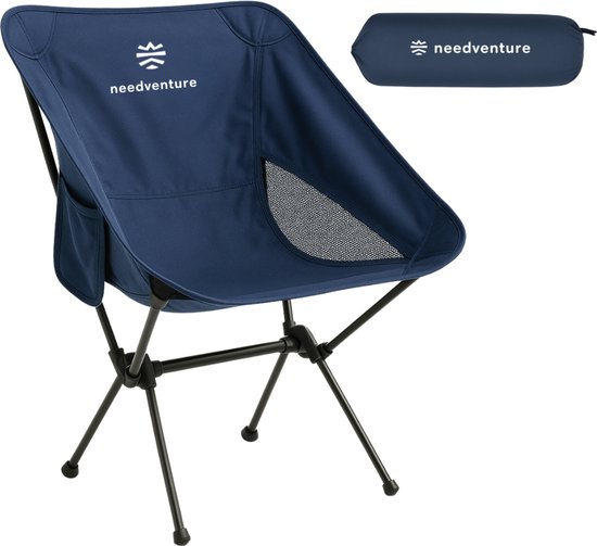 needventure® Campingstoel - Kampeerstoel - Strandstoel - Visstoel - Vouwstoel - Opvouwbaar - Inklapbaar - Lichtgewicht - Blauw van NEEDVENTURE®
