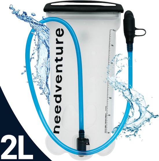 needventure® Drinkzak - Waterzak - Geschikt voor Camelbak Drinkrugzak - Drinksysteem - Camping en Hardlopen - 2 Liter - transparant blauw van NEEDVENTURE®