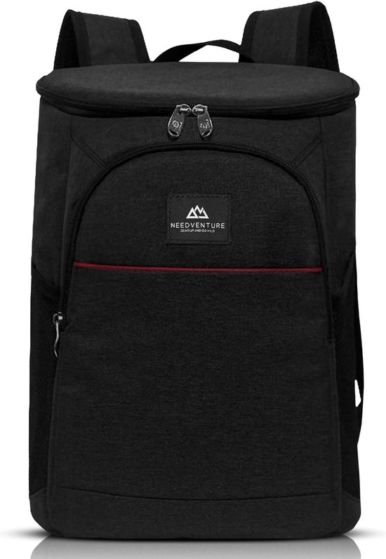 NEEDVENTURE® Koeltas - Lunchtas - Koelrugtas - Picknicktas - Backpack - 20 Liter - Flessenhouder - Bieropener - Zwart van NEEDVENTURE®