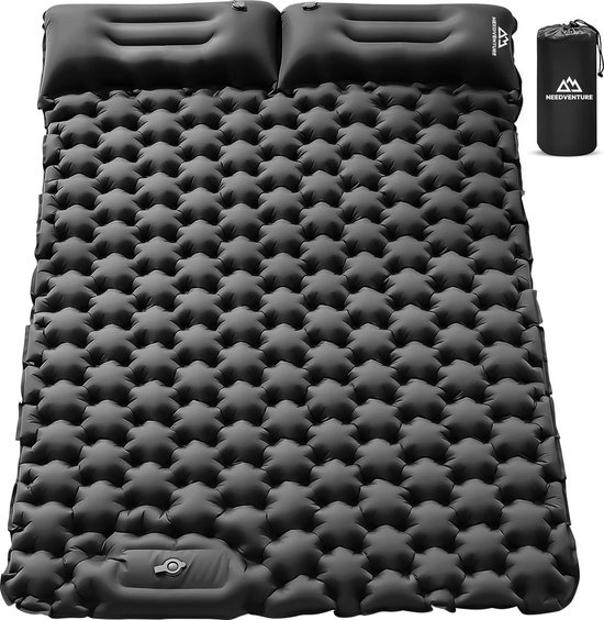 NEEDVENTURE® Slaapmat 2 persoons - Zelfopblazend door Ingebouwde Voetpomp - Slaapmatje - Camping Matras - Camping Bedje - Opvouwbaar Logeer Matras - Luchtbed - Luchtmatras - 2 Persoons van NEEDVENTURE®