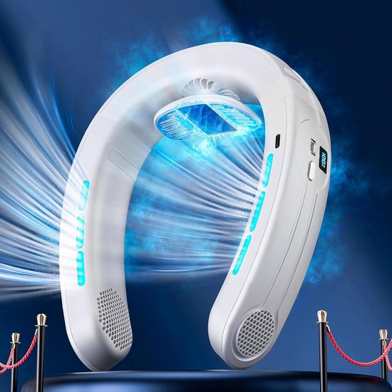 Nekventilator - Draagbare Airco - Persoonlijke Koeling - 3D Ademende Nekband - 4000 mAh - Wit