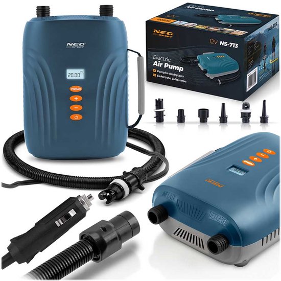 Neo-Sport NS-713 - Elektrische Pomp - Double Motor™ - 6 Verbindingsstukken - Auto 12V