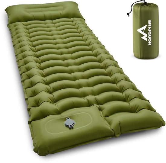 NEOLYMP Opblaasbare slaapmat met voetpomp en koppelsysteem voor camping en trekking