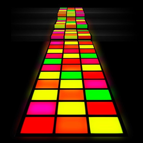 Neon Dansvloer Tapijt - Glow in the Dark Runner - Feestdecoratie - UV Blacklight Reactief - 236 x 85 cm