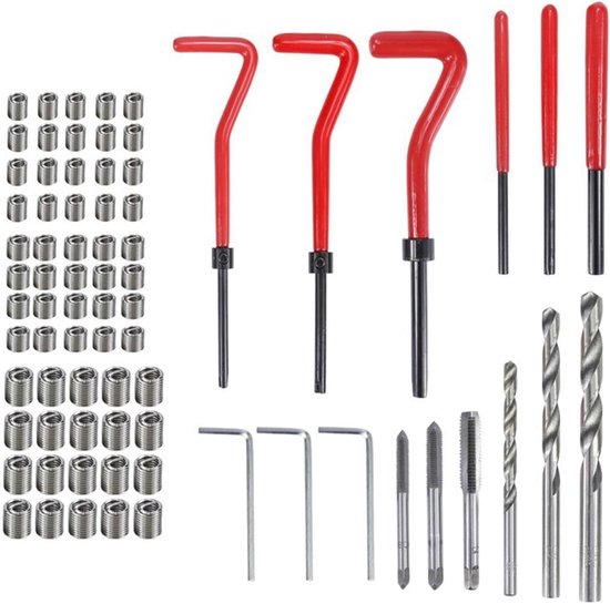 net, Helicoil, Helicoil M5 M6 M8, schroefdraad, 75 stuks reparatie van schroefdraad M5 M6 M8 Schroefdraad Reparatieset Helicoil inzetstuk
