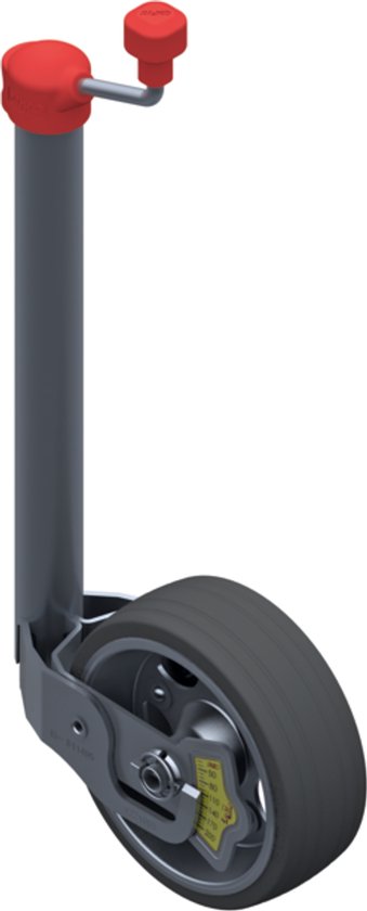Neuswiel AL-KO - 48 mm - draagvermogen: 300 kg - stalen velg en massief rubber wiel - inclusief slinger met druklager en kogeldrukmeter van Merkloos