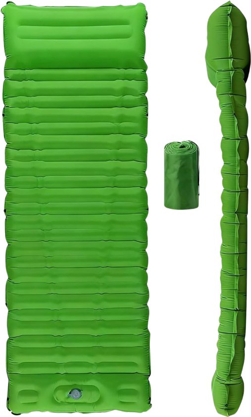 Nexvo® Luchtbed met Ingebouwde Pomp - Luchtbed met Pomp - Luchtbed - 12cm Dik - Groen - ‎195cm x 66cm x 12cm