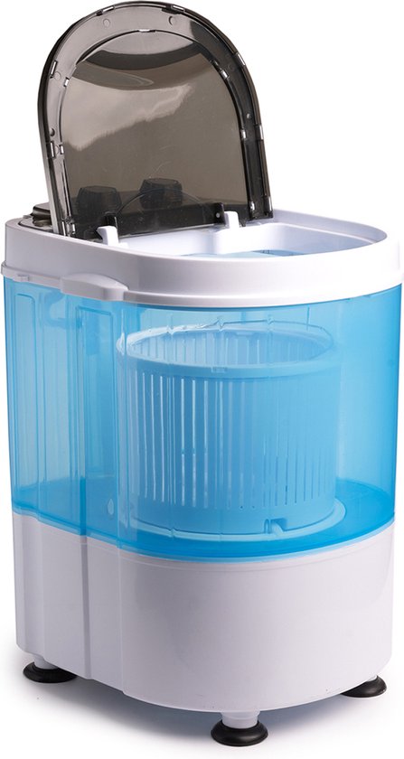 Nexxt Mini Wasmachine met Centrifuge en Bovenlader - Tot 3KG Wasgoed – Snelprogramma: 15 Minuten – Energiezuinig – Handig voor de Camping – Wit/ Blauw van Nexxt