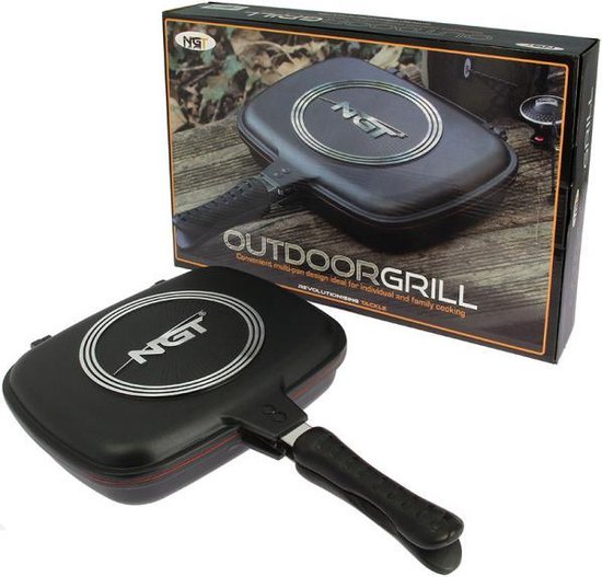 NGT Double Grill Pan - camping - anti-aanbaklaag - 28x22x7cm